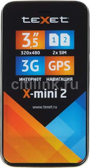 Смартфон TEXET X-mini 2 TM-3500 черный